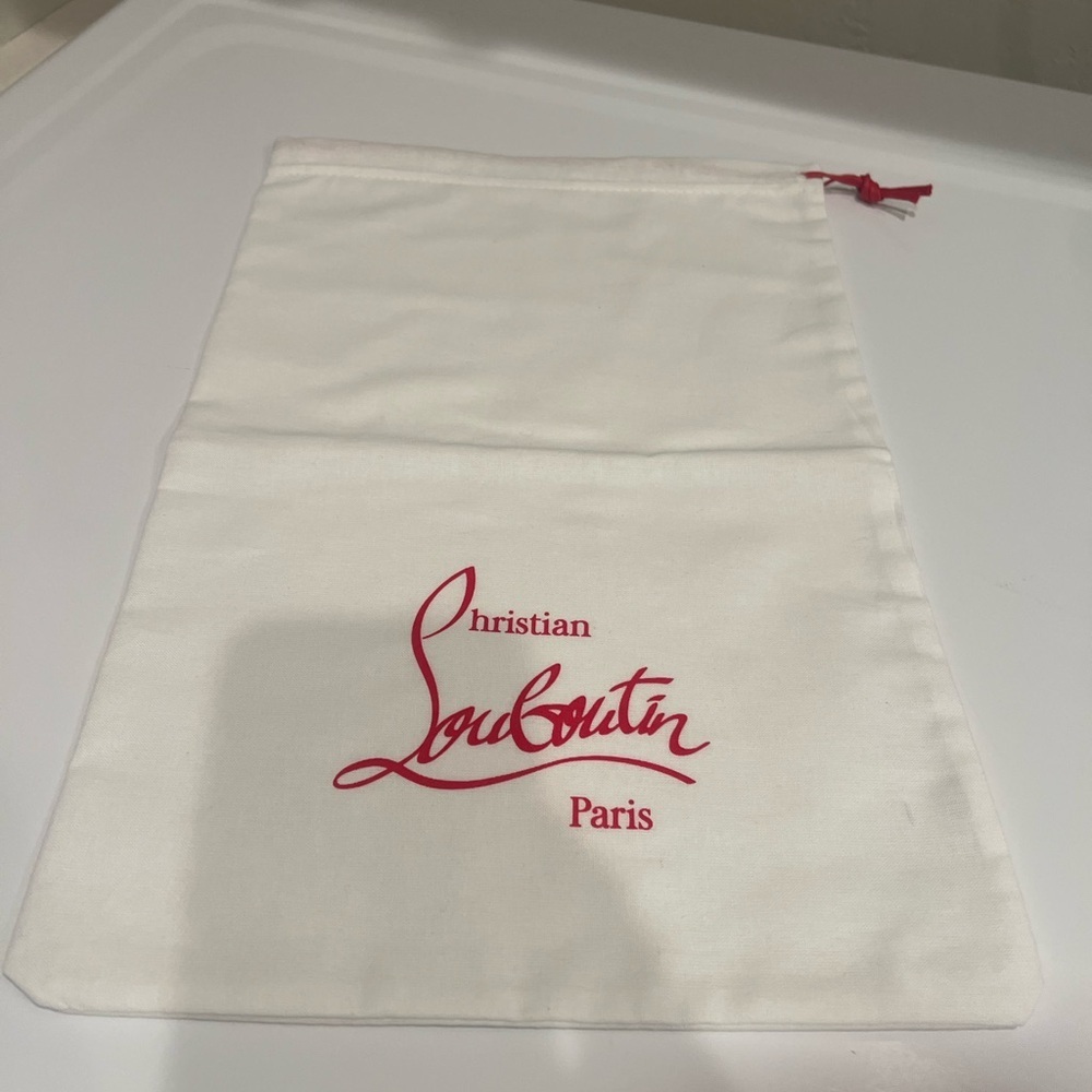 Christian Louboutin White Bag with Red Logo